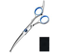 Dog Grooming Scissors Curved Shears Set Rounded Trimming Scissors for Professional Pet Dogs Cats Doodles Face Paws Matted Hair Removal at Home Use Supplies Station for Carding Tools and Trimmer