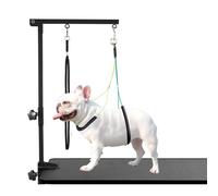 Dog Grooming Table Arm with Metal Clamp,35" Adjustable Portable Arm for Table with 1 Loop Noose & Two No Sit Haunch Holder,Grooming Restraint for Small Medium Pets