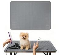 Dog Grooming Table Mat Pad Non Slip, Multipurpose Soft Pet Grooming Table Mats at Home, 28 x 19.7 Inch Silicone Durable Anti-Fatigue Groomer Mats Paw Protection Easy-Clean Cat Dog Bath Mat (Grey)