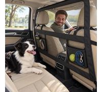 Dog Guard for Car Boot & Back Seat: Metal Frame & Chew-Resistant Net | 127 x 81.5 cm Dog Car Barrier with Wider Coverage Universal Pet Net Barrier for SUV Hatchback Truck Back Seat (Black)