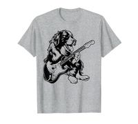 Dog Guitarist Guitar - Bernese Mountain Dad Mom T-Shirt, Men, Heather Grey, Small