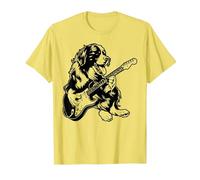 Dog Guitarist Guitar - Bernese Mountain Dad Mom T-Shirt, Men, Lemon Yellow, Large