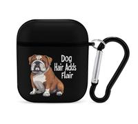 Dog Hair Adds Flair English Bulldog Dog Trendy Bluetooth Earbuds Protector Cute Wireless Earbud Case Covers Compatible with Airpods 1/2