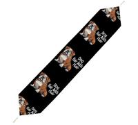 Dog Hair Adds Flair English Bulldog Dog Trendy Table Runner With Tassels Soft Plush Table Cloth Living Room Decor 229*33cm