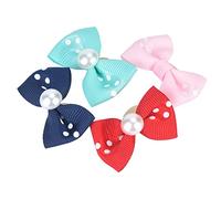 Dog Hair Bowknot 20pcs Rhinestone Inlayed Elastic Band Grooming Accessories for Teddy, Maltese, and Yorkshire Dogs