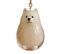 Dog Hair Collector Keychain Charm Memorial Storage Box Pet Fur Collector Dog Hair Keepsake Memory Capsule Transparent Key Chain Ornament Thoughtful Gift for Pet Owners (Samoyed)