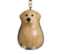 Dog Hair Collector Keychain | Charm Memorial Storage Box | Pet Fur Dog Hair Keepsake Memory Capsule Key Chain Ornament (Golden Retriever A)