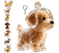 Dog Hair Collector Keychain Charm Memorial Storage Box - Pet Hair Keepsake, Transparent Cute Keychain,Dog Hair Holder Keyring, Cute Pet Hair Collection Bottle, Memorial Gift for Pet Lovers (Style B)