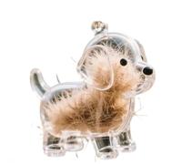 Dog Hair Collector Keychain Charm Memorial Storage Box,Pet Hair Memorial Keepsake,Transparent Cute Keychain,Dog Hair Holder Keyring,Cute Pet Hair Collection Bottle,Memorial Gift for Pet Lovers (D)