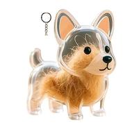 Dog Hair Collector Keychain Charm Memorial Storage Box, Pet Hair Memorial Keepsake, Transparent Cute Keychain, Pet Hair Keepsake Box for Dog, Fur Memorial Keyring for Pet, Dog Keychain Pendant (A)