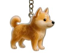 Dog Hair Collector Keychain Charm Memorial Storage Box, Transparent Keepsake Capsule For Pet Fur, Sentimental Memorial Gift For Dog Lovers To Cherish Forever(Shiba Inu)