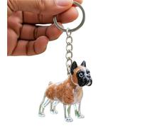 Dog Hair Collector Keychain Charm Memorial Storage Box, Transparent Keepsake Capsule For Pet Fur, Sentimental Memorial Gift For Dog Lovers To Cherish Forever(Boxer)
