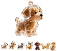Dog Hair Collector Keychain Charm Memorial Storage Box, Transparent Pet Fur Keepsake Pup Capsule Keychain, Refillable Dog Hair Holder Keyring, Cute Pet Hair Collection Bottle, Gift for Pet Lovers (D)