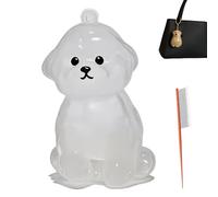Dog Hair Collector Keychain Charm Memorial Storage Box, With Pet Hair Comb, Pet Hair Keepsake, Pet Fur Dog Hair Keepsake Memory Capsule Key Chain Ornament (E)