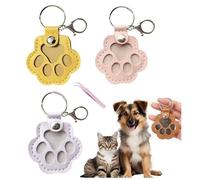 Dog Hair Collector Keychain Charm Pet Hair Memory Collector Keepsake Keyring for Collecting Hair Dog Cat Paw Shape Leather Keychain Pendant Pets Lovers Gifts Including Tweezers (A,3PCS)