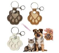 Dog Hair Collector Keychain Charm Pet Hair Memory Collector Keepsake Keyring for Collecting Hair Dog Cat Paw Shape Leather Keychain Pendant Pets Lovers Gifts Including Tweezers (B,3PCS)