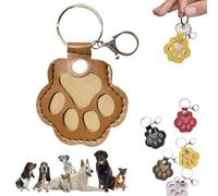 Dog Hair Collector Keychain,Cute Dog Paw Shaped eather Paw Keepsake Keyring,Pet Memory Collector Storage Box,Pet Memorial Keepsake Keychain With Snap Button,Pet Hair Keepsake