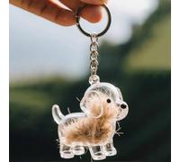 Dog Hair Collector Keychain, Dog Hair Holder, Cute Fur Life Pendant for Dogs, DIY Pet Furs Collection Keychain, Dogs Hair Storage Capsules, Creative Memorial Gifts for Pet Lovers(A)
