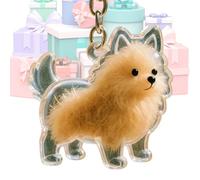 Dog Hair Collector Keychain, Keychain for Plush Dogs as a Memory. Memories Holder for Men and Women Daily Travel Bag, riferimento alla descrizione, Plywood, Please refer to description