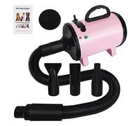 Dog Hair Dryer 2800W Powerful Pet Grooming Blaster, Dog Grooming Dryer with 2 Wind Speed & Adjustable Temperature, Professional Pet Hair Dryer with 2.3M Extendable Hose 3 Nozzles