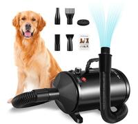 Dog Hair Dryer 3200W, Dog Dryer with 4 Different Nozzle and 2.5M Hose, Pet Grooming Dryer with Adjustable Speed and Temperature Control Dog Blow Dryer, Pet Hair Dryer for Dogs and Cats (White)