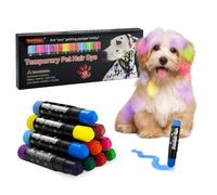 Dog Hair Dye Pens - 12 Colors Non-Toxic & Washable Hair Dye Chalk, Temporary Color Painting Crayons for Cats, Horses Grooming, Safe and Fun Grooming Accessory for Pet Styling