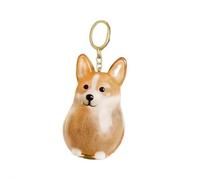 Dog Hair Keepsake Capsule Keychain - Translucent Pet Fur Memorial Bottles with Keyring, Portable & Odor-Proof, Cute Dog Hair Collector Storage for Pet Lovers (Corgi)
