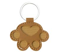 Dog Hair Keepsake Key Chain - Leather Pet Keepsake Keyring | Cute Paw Shaped Cat Hair Collector Memorial Keyring | Pet Memorial Pendant Charm for Bag Purse Backpack Car Key (Brown)