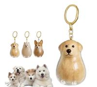 Dog Hair Memorial Capsule Keychain,Dog Hair Collector Keychain Charm Memorial Storage Box,Dog Shaped Souvenir Bottle Box for Cat Lovers,Pet Loss Remembrance Gift for Furry Friend