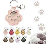 Dog Hair Storage Keychain, Cute Leather Paw Keychain Pet Hair Keepsake Keyring, Cat Paw Shaped Keychain, Handmade Key Holder, Pet Memorial Gifts for Bag Purse Paw Charm Key Holder (Pink)