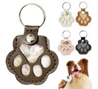 Dog Hair Storage Keychain,Pet Memorial Gifts for Bag Purse Creative Cute Leather Paw Keychain Pet Hair Keepsake Keyring,Unique Memorial Collection,Paw Charm Key Holder With Pull Tab (Dark grey)
