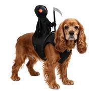 Dog Halloween Costume 3D Death Knight Puppy Cosplay Dress Up | Creative Halloween Pet Clothing with 3D Knight Character Design, Fun Dog Cosplay Outfit for Costume Parties, Trick or Treat E