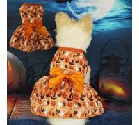 Dog Halloween Costume, Bat Pumpkin Pets Dress Holiday Outfit for Dog Cat Bichon Frise Shih Tzu Pug Poodle Dachshund for TRICK or Treat Parties Photoes Props(L)