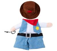 Dog Halloween Costume, Funny Dog Cowboy Costume with Hat, Soft Breathable Chucky, Cute Clothes for Halloween Cosplay Party, M