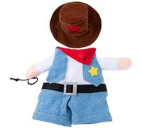 Dog Halloween Costume, Funny Dog Cowboy Costume with Hat, Soft Breathable Chucky, Cute Clothes for Halloween Cosplay Party, S