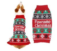 Dog Halloween Costume Halloween Cat P. a. w Snowflake Sweater Red Black Green Cla. sh Colors Turn Down Collar For Pet Dogs (Red, S)