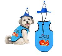Dog Halloween Costume Halloween Dog Costume with Glow in the Dark Hat | Pet Halloween Outfit Cat Clothes for Small Dogs and Cats Halloween Parties Trick Or Treat Party Dress Up Accessories