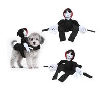 Dog Halloween Costumes, Fancy Dog Clothes for Halloween Party Decorations Pets Birthdays Festivals, Black Skeleton Puppy Costume Pet Dogs Clothes Cat Cosplay Outfits for Small Dogs Cats (L)