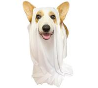 Dog Halloween Costumes, Funny White Ghost Dog Costume with 5 Holes, Cute Party Cape for Halloween Cosplay Party Costume Costumes for Dogs Clothes