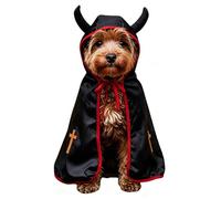 Dog Halloween Costumes - Spooky Pet Cloak, Black Hooded Halloween Cloak for Dogs & Cats | Funny Pet Cosplay Costume, Magic Cape for Puppy, Kitten, Large Breed | Party Outfit & Photo Props