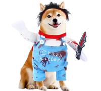 Dog Halloween Deadly Costume Set Cute Funny Cosplay Chucky Outfits Puppy Halloween Theme Party Clothes(X-Large)
