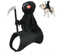 Dog Halloween Grim Reaper Rider Costume, 3D Pet Grim Reaper Rider Costume with Magic Tape, Adjustable Doll Costumes for Halloween Dog, Pet Incarnate Knight Clothes for Small Medium Cats and Dogs