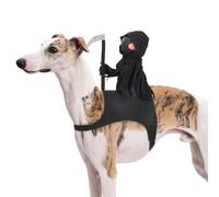 Dog Halloween Grim Reaper Rider Costume, 3D Pet Grim Reaper Rider Costume with Magic Tape, Adjustable Doll Costumes for Halloween Dog, Pet Incarnate Knight Clothes for Small Medium Cats and Dogs