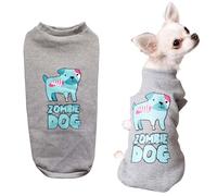 Dog Halloween Jumper, Pet Dog Sweater Zombie Halloween Dog Costume for Small/Medium Dogs Grey Machine Washable Funny Holiday Party Outfit for Puppies M/L -L46 x W23cm