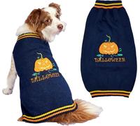Dog Halloween Jumper Pumpkin Sweater Small Medium Dogs Costume Casual Wear Warm Knit Pet Apparel (S)