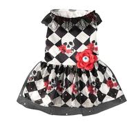 Dog Halloween Skirt - Festive Pet Costume | Cute Dress Up Apparel For Small Medium Dogs | Skull Pattern Puppy Lace Dress With Eye Flower | Cosplay Party Outfit Spooky Holiday Accessories Adorable Seas