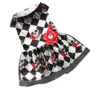 Dog Halloween Skirt, Halloween Pet Dress, Lace Skirts with Skull Pattern and Eye Flower, Pet Outfits for Small and Medium Breeds, Festival Clothing for Cosplay Halloween