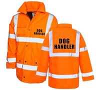 Dog Handler Safety Jacket - Orange - L - Ruffled & Fit Workwear - High Visibility Gear - Heavy-Duty Bomber Jackets for Men - Hi-Vis Road Safety Jacket with Logo for Law Enforcement Professionals
