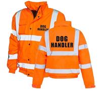 Dog Handler Safety Jacket - Orange - XL - Ruffled & Fit Workwear - High Visibility Gear - Heavy-Duty Bomber Jackets for Men - Hi-Vis Bomber Jacket with Logo for Law Enforcement Professionals