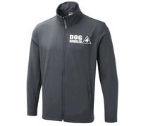 Dog Handler White Logo Print Soft Shell Jacket Uniform Mens Zip Pockets Coat